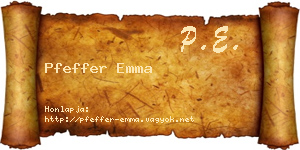 Pfeffer Emma névjegykártya